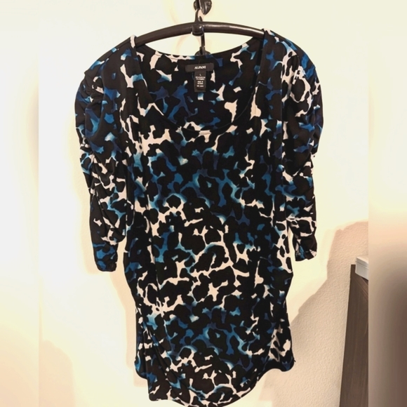 Blouse-Alfani-Large-Black/Blue/White - Picture 3 of 6